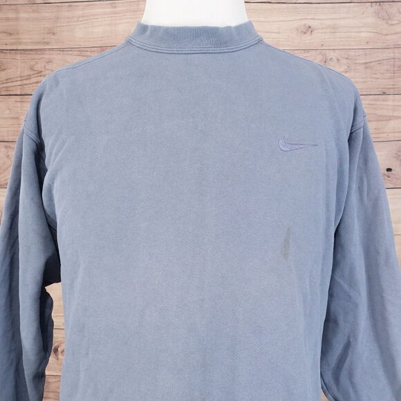 VINTAGE NIKE WHITE TAG POWDER BLUE TONAL CREW NECK SWEATSHIRT SZ M 90s - Picture 1 of 10